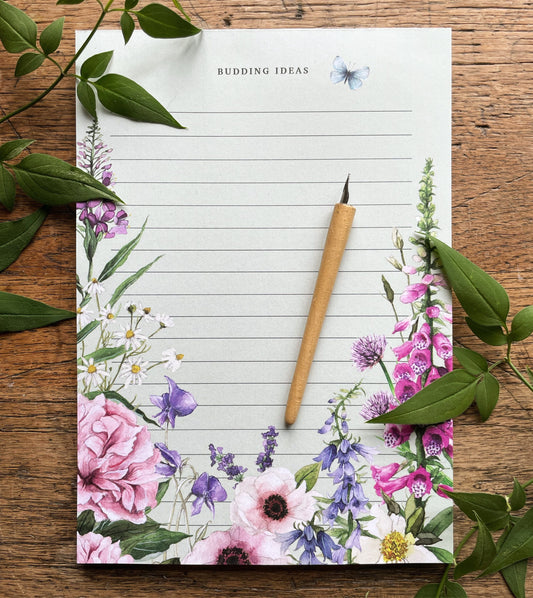 Budding Ideas Notepad | Floral Botanical Watercolour Stationery