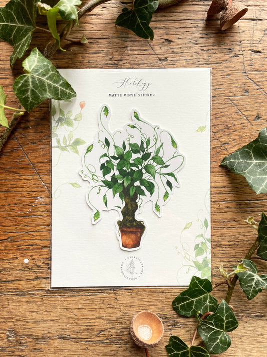 Herbology Matt Vinyl Sticker | Magical Herbology Stationery Art