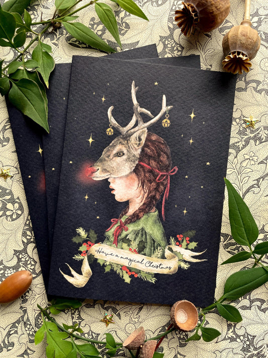 Have a Magical Christmas Watercolour Rudolph Greetings Card Box Set