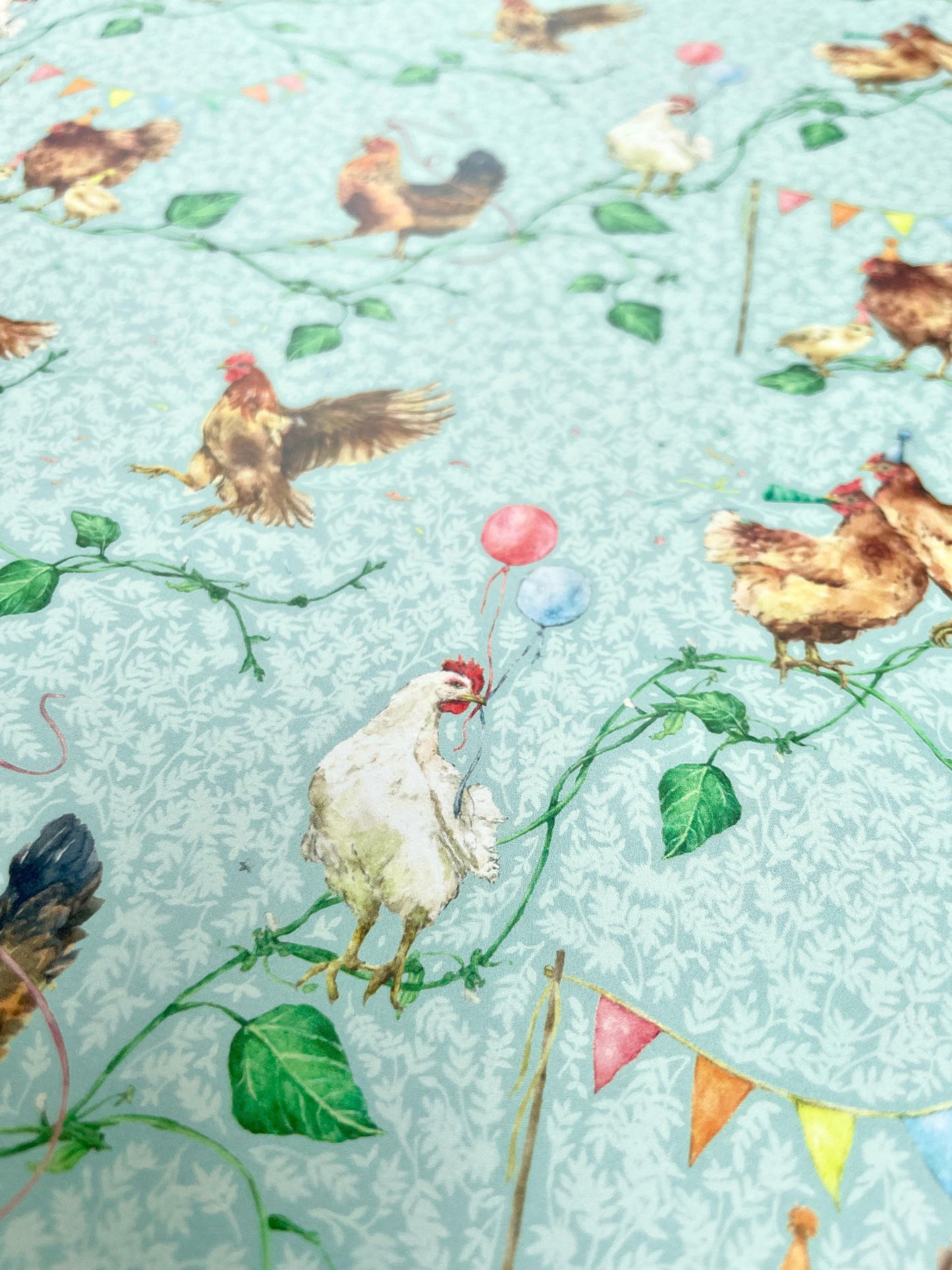 Party Chickens Luxury Whimsical Wrapping Paper Double Sided