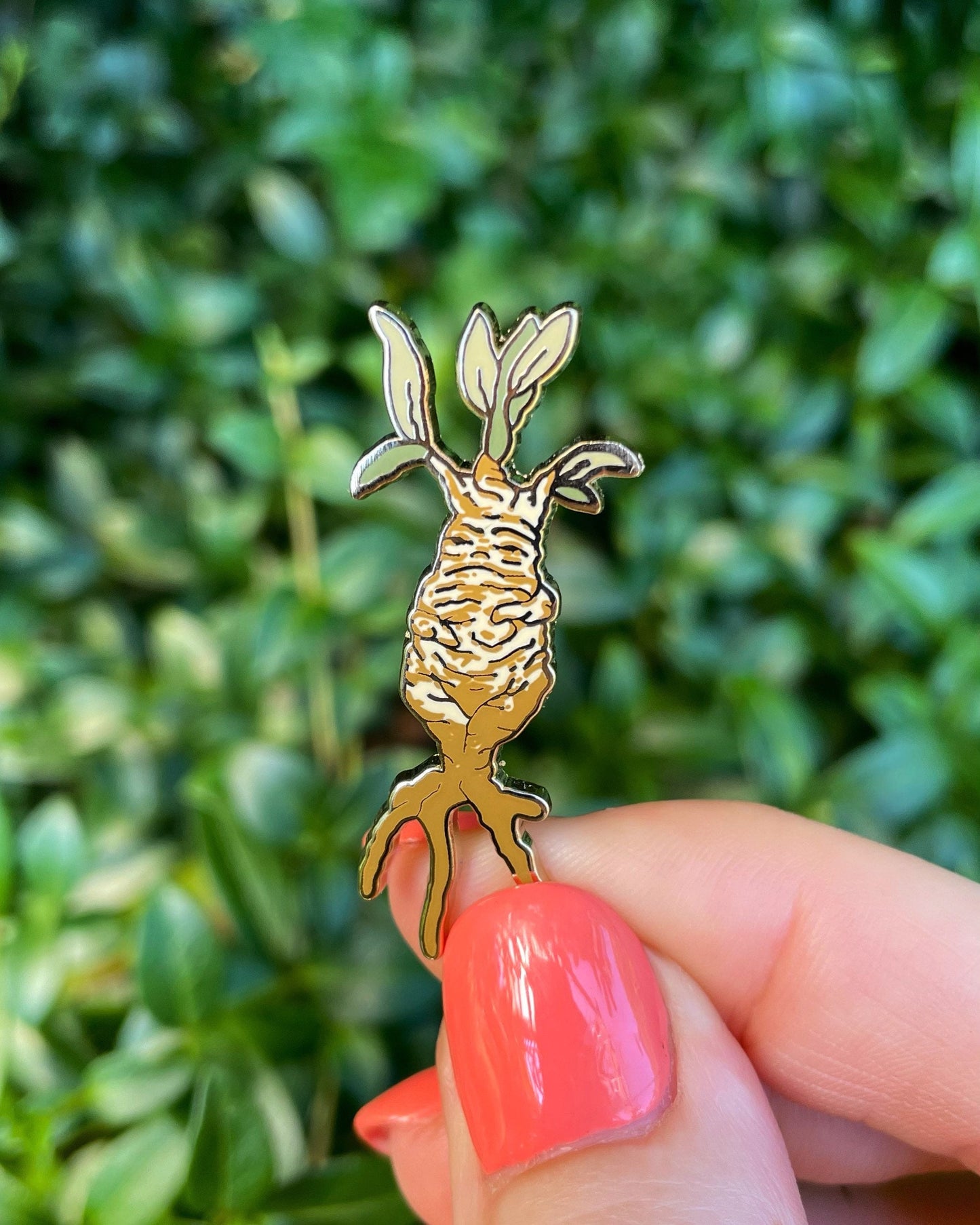Mandrake Enamel Pin | Magical Herbology Pin Badge