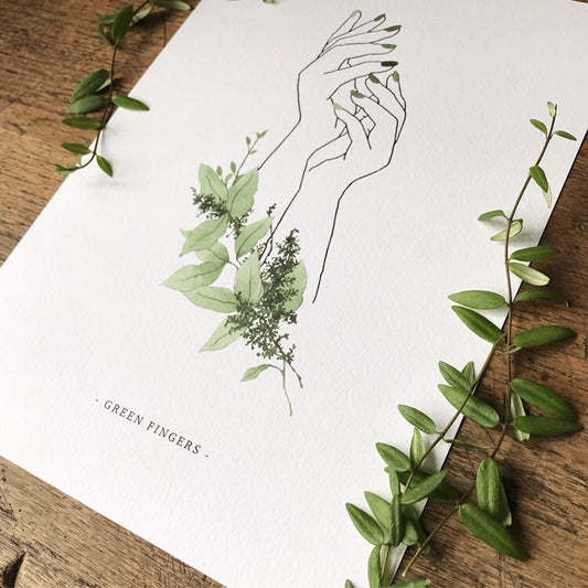 Green Fingers... A4 Botanical Art Print