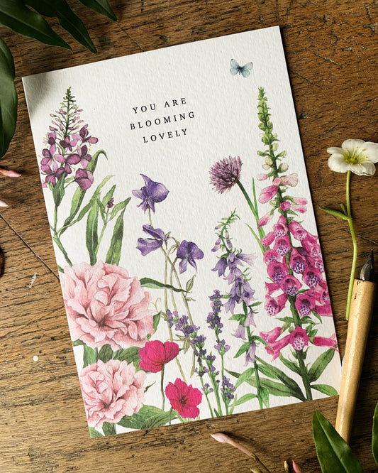 You Are Blooming Lovely Floral Watercolour Greetings Card