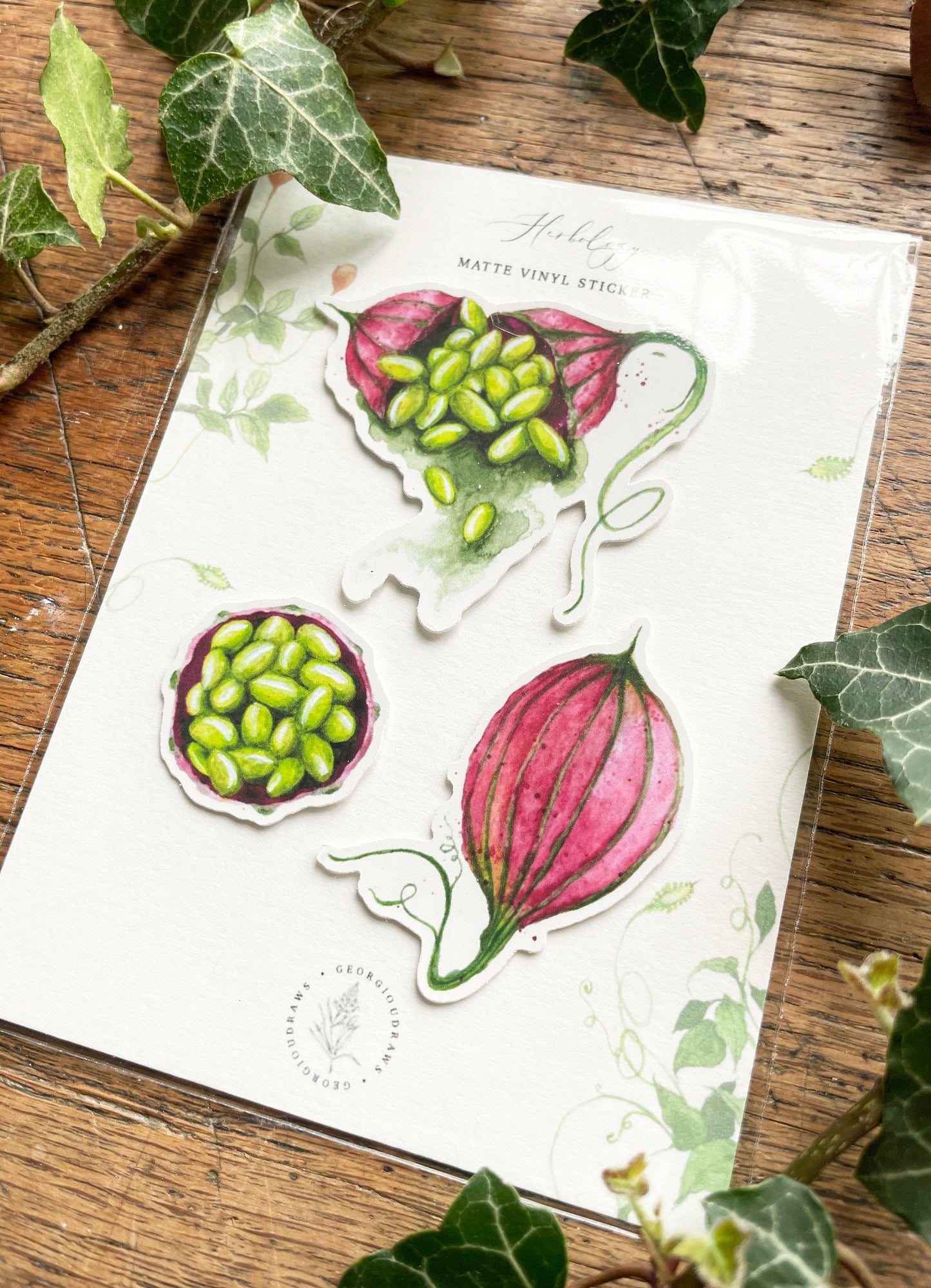 Herbology Matt Vinyl Sticker Set | Magical Herbology Stationery Art