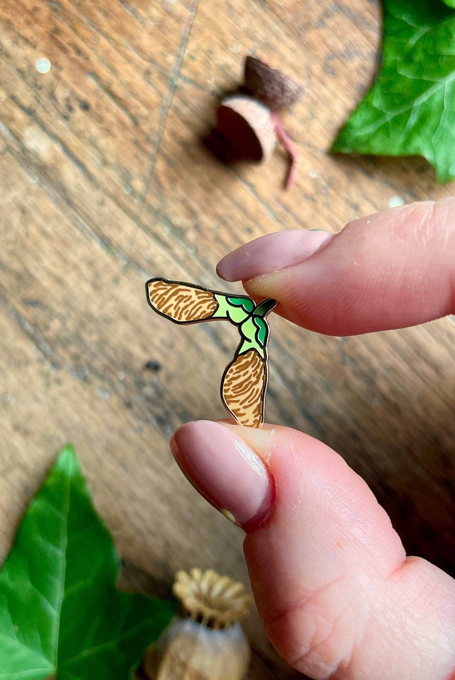 Woodland Seeds Mini Enamel Pin Badge Set | Nature Illustration Art