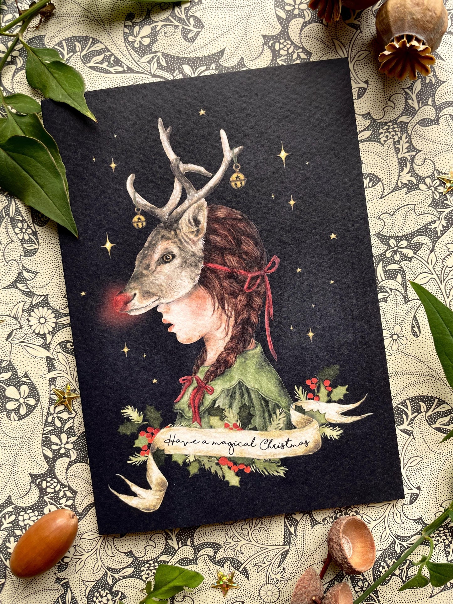 Have a Magical Christmas Watercolour Rudolph Greetings Card Box Set