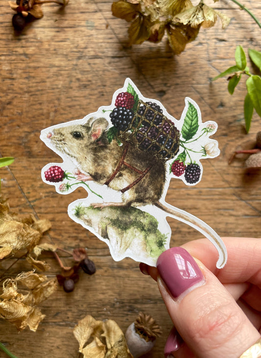 The Harvester Matt Vinyl Sticker | Whimsical Nature Animal Woodland Illustration
