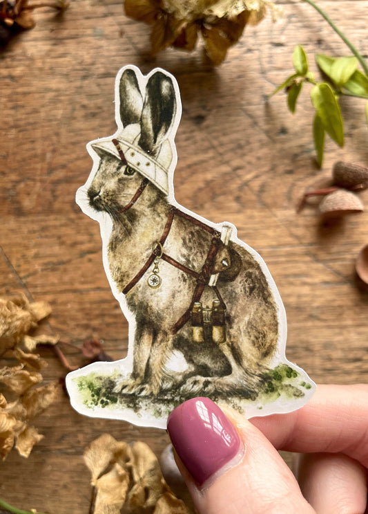 The Explorer Matt Vinyl Sticker | Whimsical Nature Animal Woodland Illustration