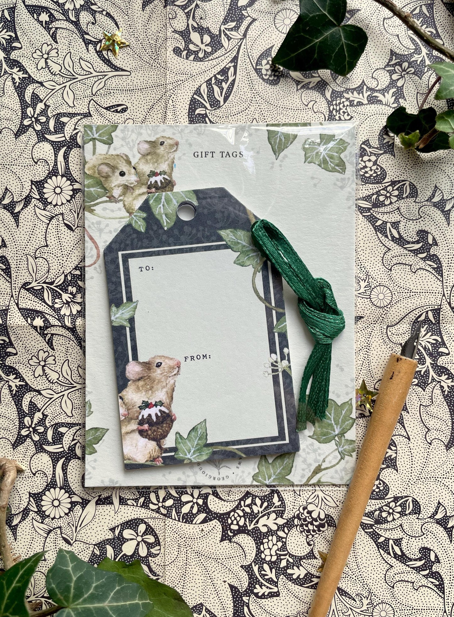 Christmas Mice Luxury Whimsical Gift Tags