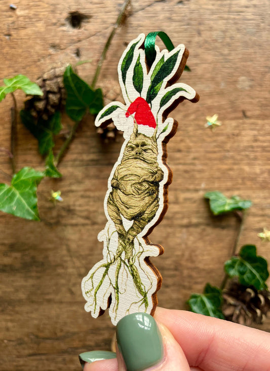 Magical Mandrake Festive Wooden Christmas Decoration