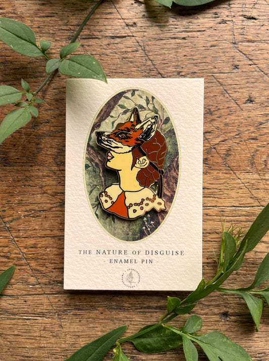 SECONDS PIN Fox Mask Enamel Pin Badge | Curious Nature Illustration Art
