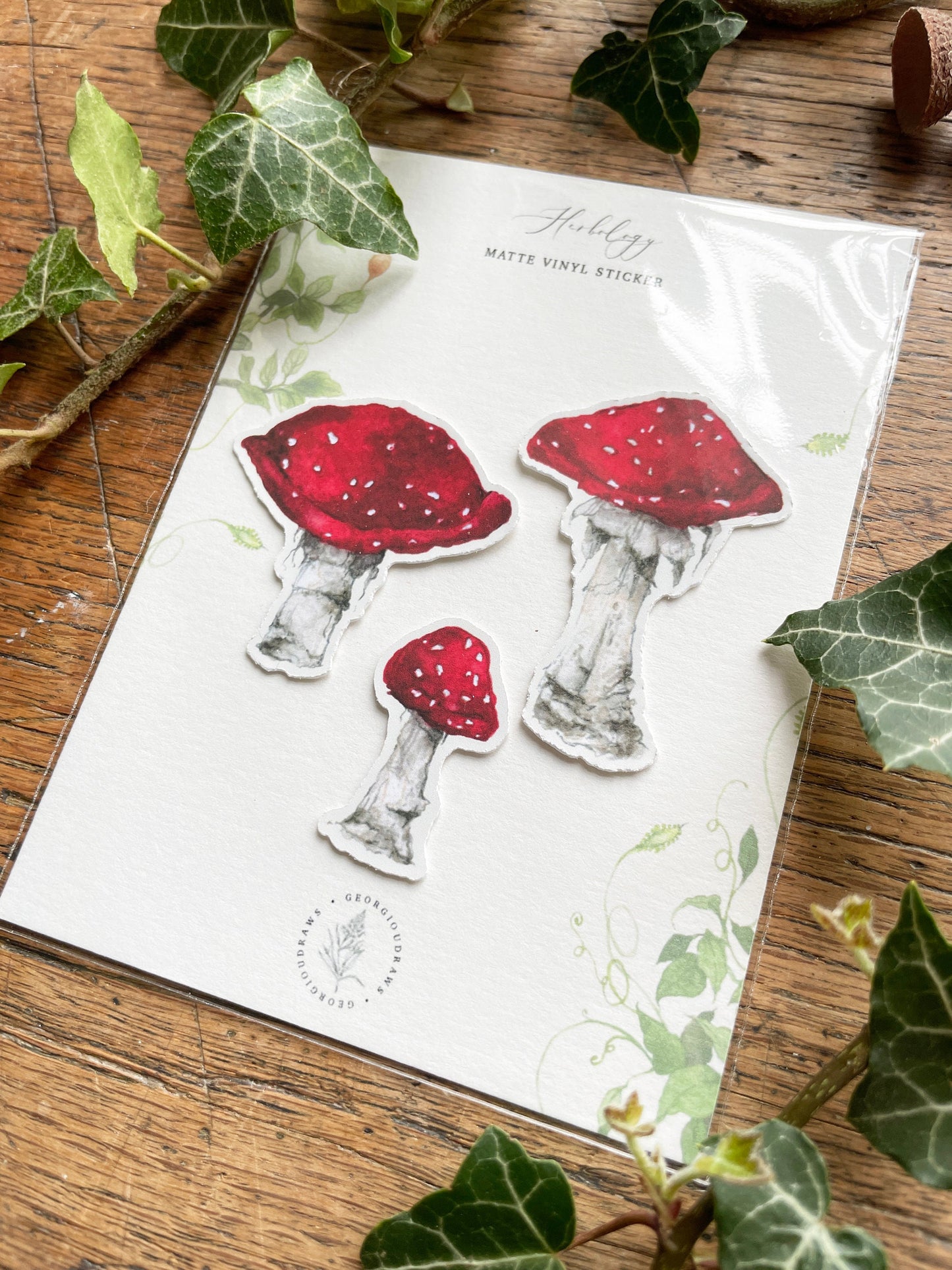 Toadstools Matt Vinyl Sticker set | Magical Herbology Stationery Art