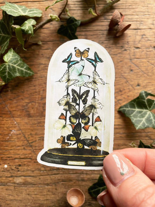 Butterfly Dome Matt Vinyl Sticker | Curious Nature Oddites Art