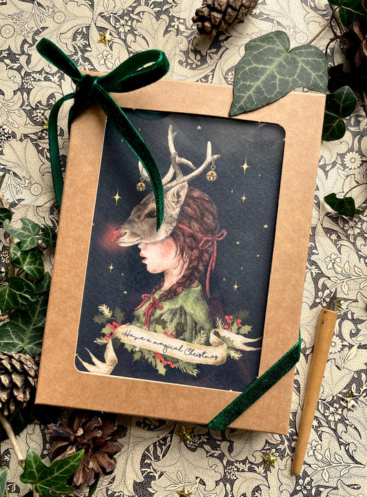 Have a Magical Christmas Watercolour Rudolph Greetings Card Box Set