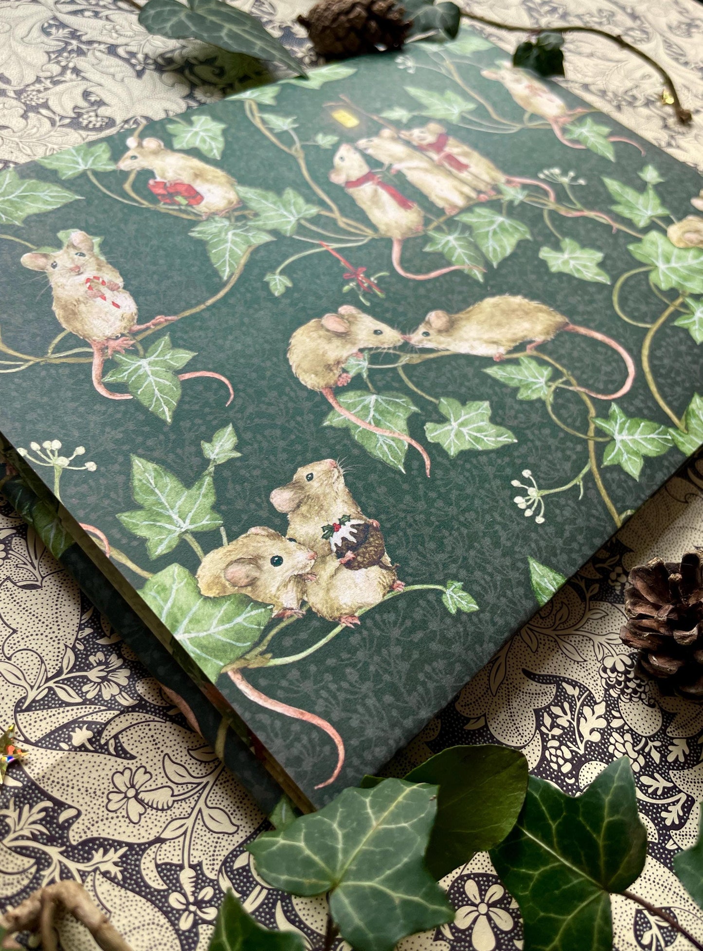 Christmas Mice Luxury Whimsical Wrapping Paper Double Sided