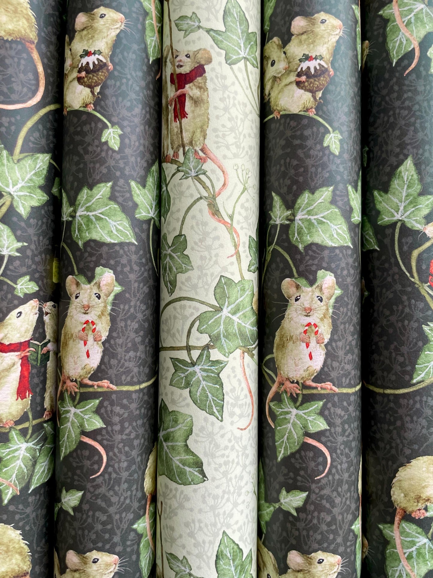 Christmas Mice Luxury Whimsical Wrapping Paper Double Sided