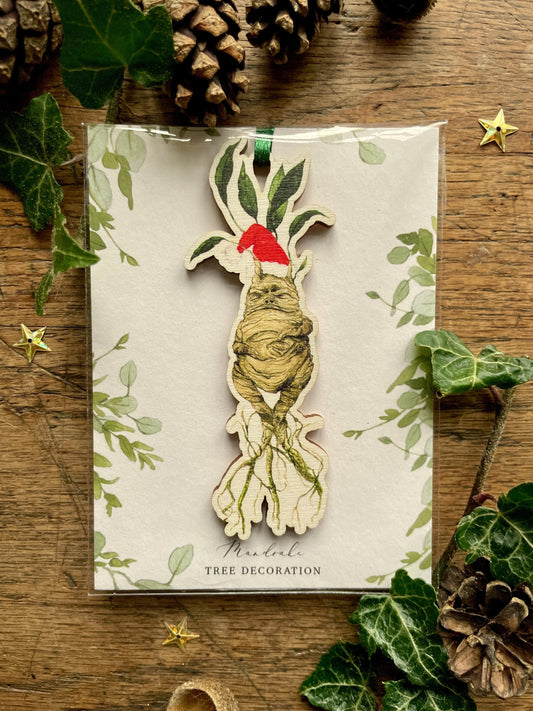 Magical Mandrake Festive Wooden Christmas Decoration