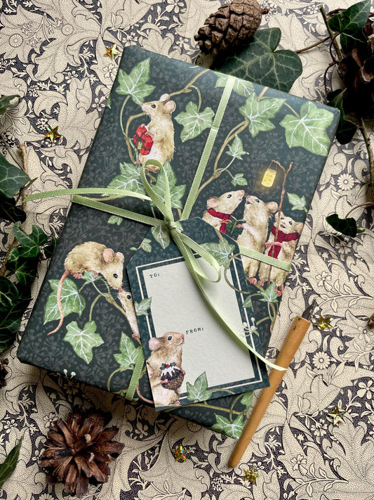 Christmas Mice Luxury Whimsical Gift Tags