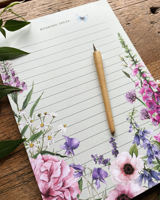 Budding Ideas Notepad | Floral Botanical Watercolour Stationery