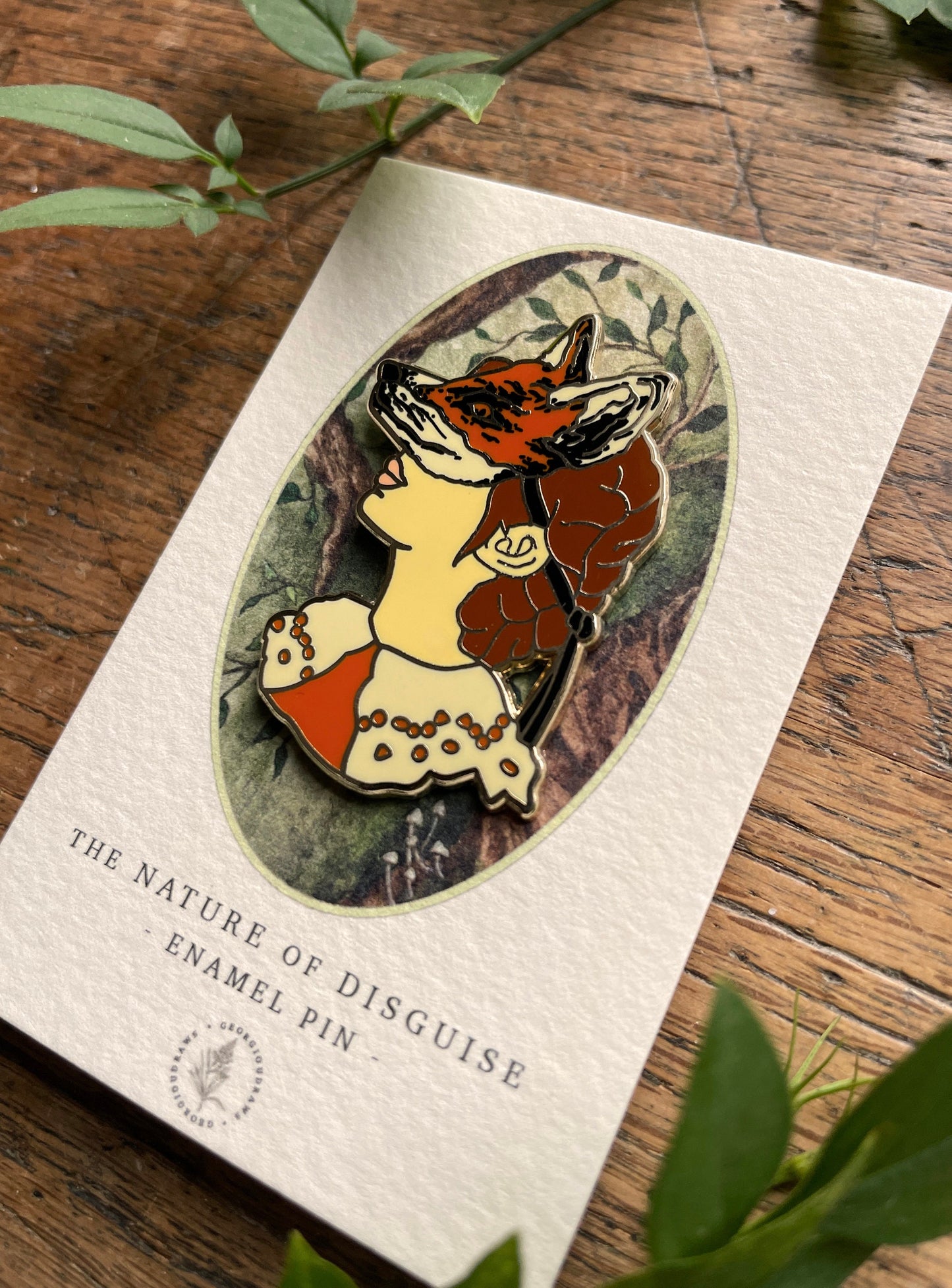 SECONDS PIN Fox Mask Enamel Pin Badge | Curious Nature Illustration Art