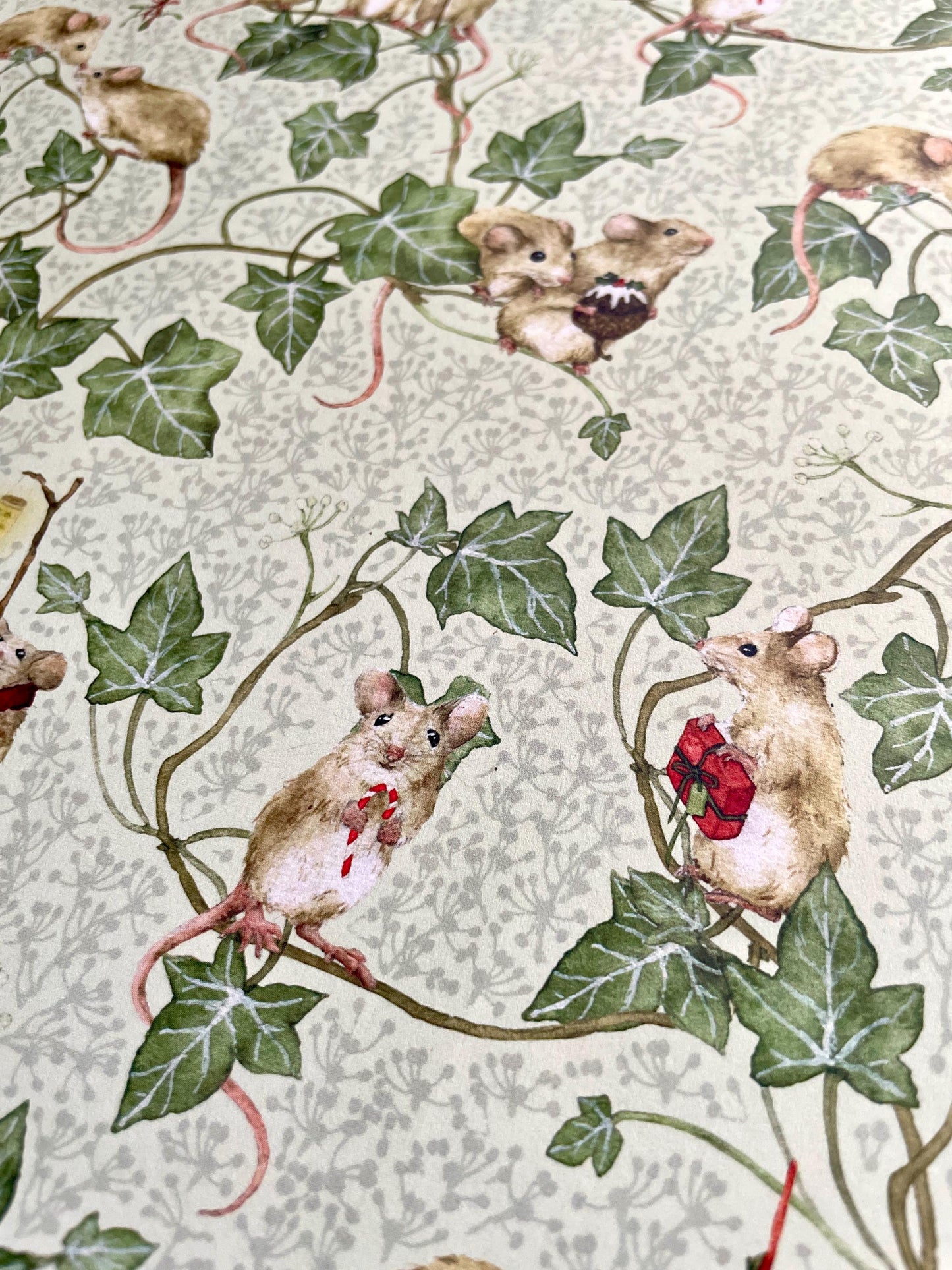 Christmas Mice Luxury Whimsical Wrapping Paper Double Sided