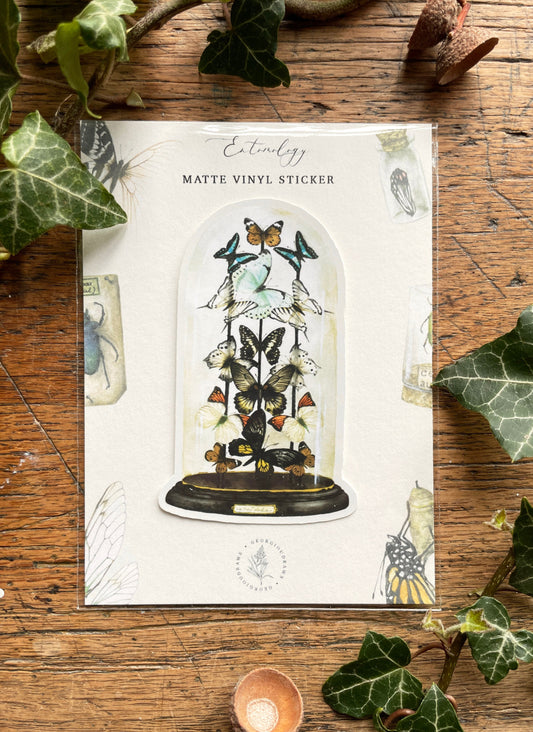 Butterfly Dome Matt Vinyl Sticker | Curious Nature Oddites Art
