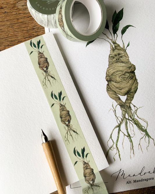 Pack of 2 or 3 | Mandrake Washi Tape | Magical Herbology Tape