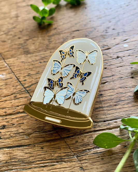 Butterfly Dome Enamel Pin Badge | Entomology Taxidermy Art