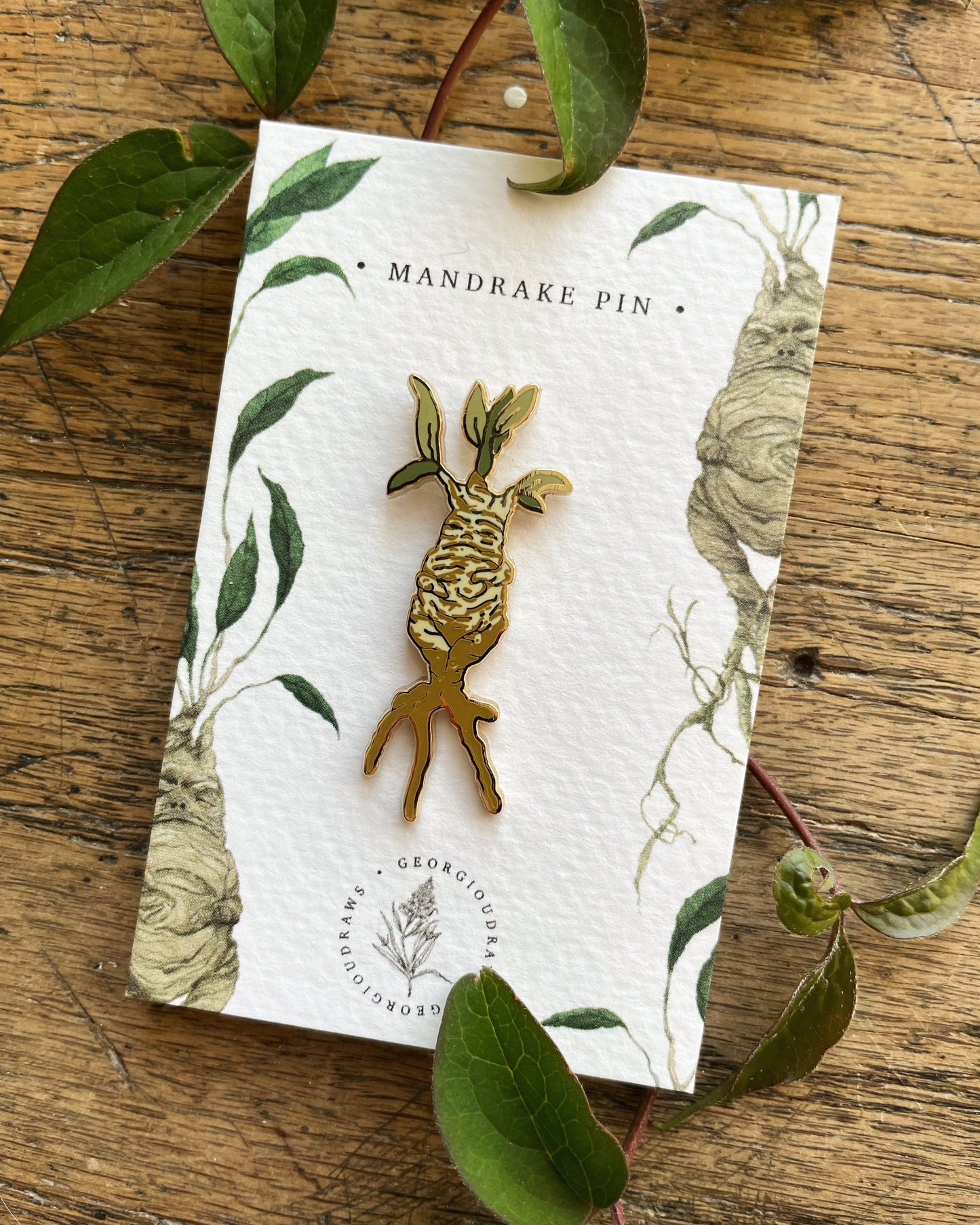Mandrake Enamel Pin | Magical Herbology Pin Badge