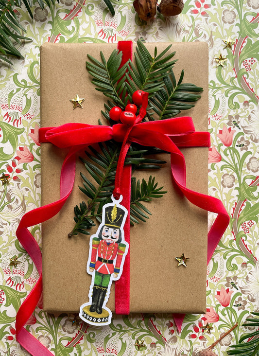 Festive Nutcracker Watercolour Cut Out Christmas Tag set
