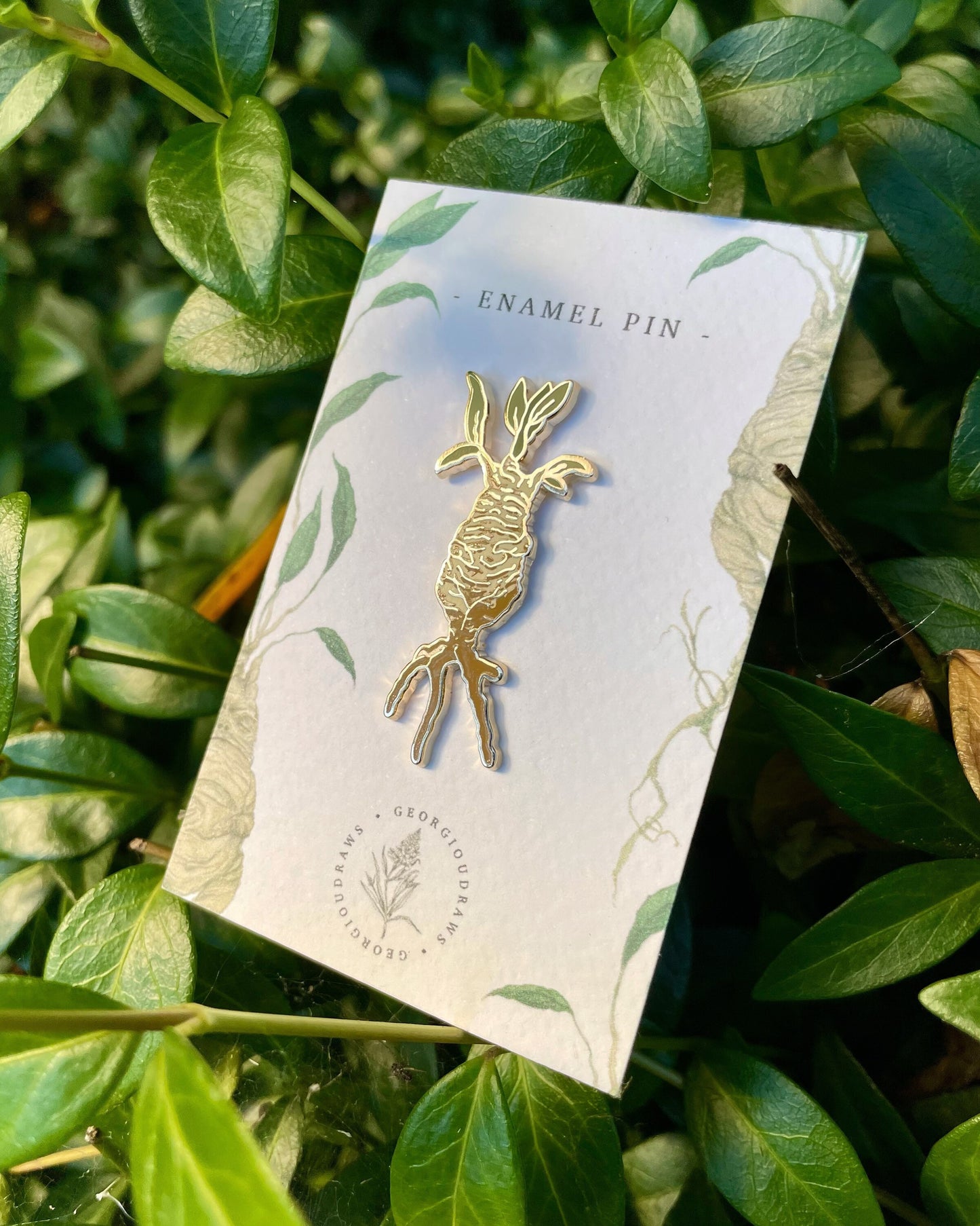 Mandrake Enamel Pin | Magical Herbology Pin Badge