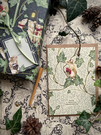Christmas Mice Luxury Whimsical Wrapping Paper Double Sided