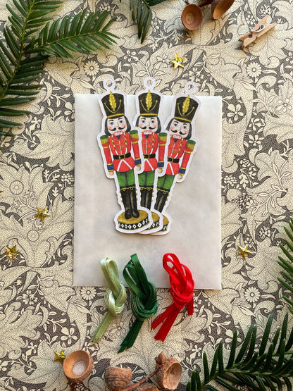 Festive Nutcracker Watercolour Cut Out Christmas Tag set