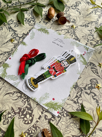 Festive Nutcracker Watercolour Cut Out Christmas Tag set