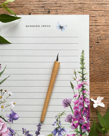 Budding Ideas Notepad | Floral Botanical Watercolour Stationery