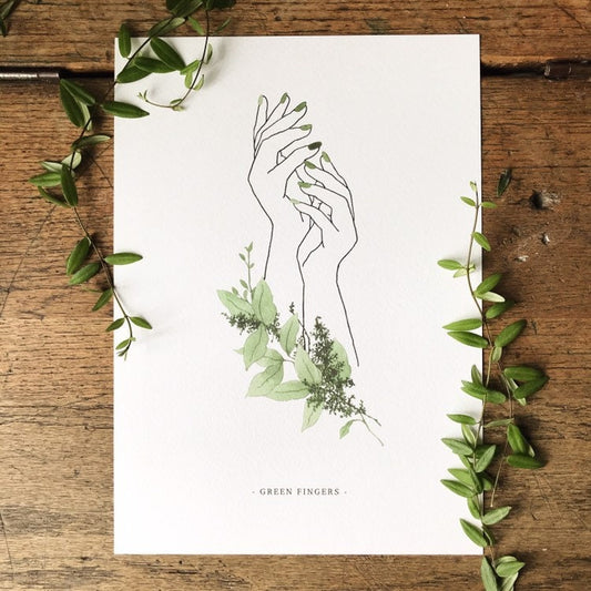 Green Fingers... A4 Botanical Art Print