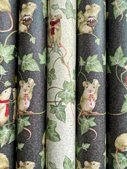 Christmas Mice Luxury Whimsical Wrapping Paper Double Sided
