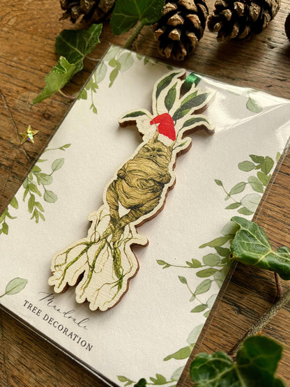 Magical Mandrake Festive Wooden Christmas Decoration