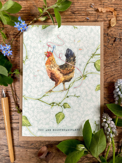Party Chickens Luxury Whimsical Greetings Card Set