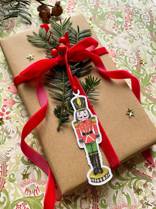 Festive Nutcracker Watercolour Cut Out Christmas Tag set