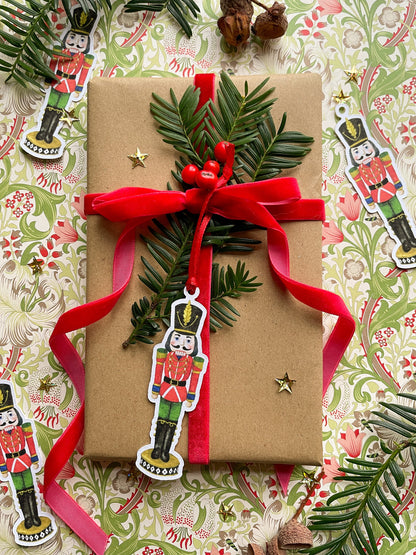Festive Nutcracker Watercolour Cut Out Christmas Tag set