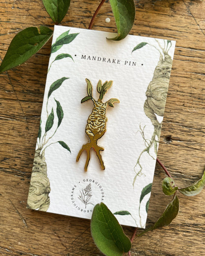 Mandrake Enamel Pin | Magical Herbology Pin Badge